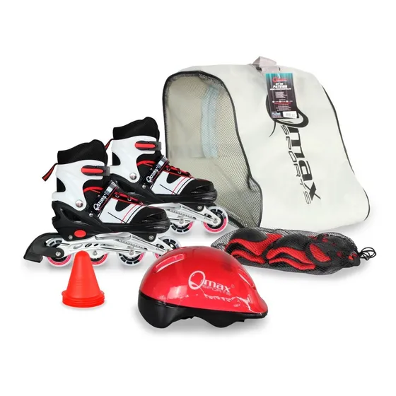 Patines Ajustables 4 Ruedas Con Kit Protección Niñas Blancos