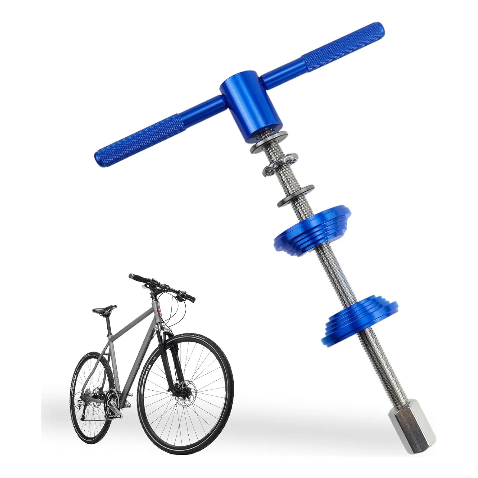 Ferramenta Chave De Instalar Rolamento Central Bike Direção Azul Ferramenta Chave De Instalar Rolamento Central Bike Direção Azul