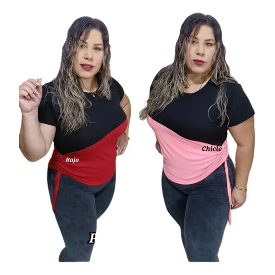 Blusa Plus Bicolor