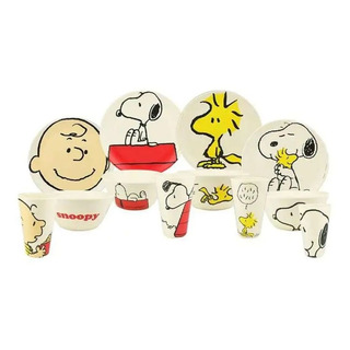 Vajilla De Mesa Bambu Snoopy Beige Para 4 Personas 12 Pzas Vajilla De Mesa Bambu Snoopy Beige Para 4 Personas 12 Pzas