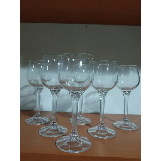 6 Copas Talladas Para Vino Cristal Español Oferta