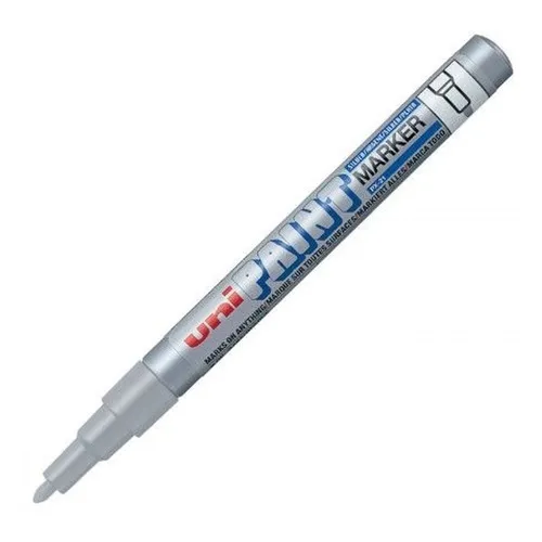 Caneta Marcador Permanente Uni Paint Px 21 Prata Industrial