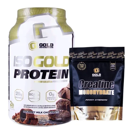 Proteina Isolada 2lb + Creatina 300gr Gold Nutrition. Outlet