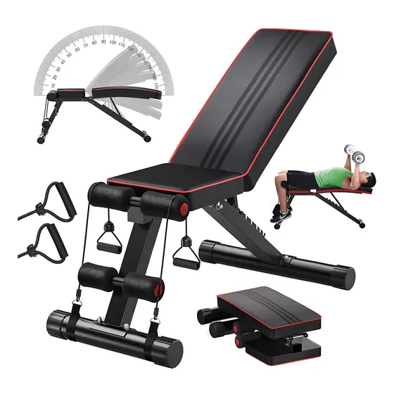 Banco De Ejercicio Fitness Multiposiciones Ligas Abdominales