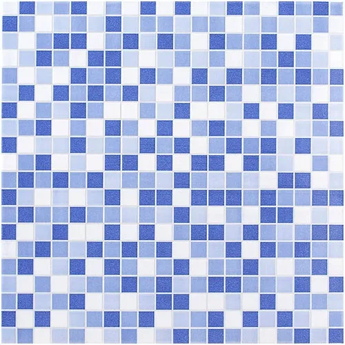 Ceramica Piscina 30x30 Cuadriculado Blanco Azul 0.82m2
