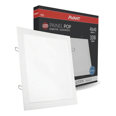 Plafon Led Avant Quadrado Embutir 40x40 Painel 30w 6500k Plafon Led Avant Quadrado Embutir 40x40 Painel 30w 6500k