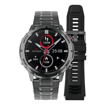 Smartwatch Masculino Technos Connect Troca Pulseira Preto Tsportscab/6f