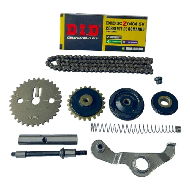 Kit Tensor 9 Peças + Corrente Comando Did Braço Pop 110 Biz