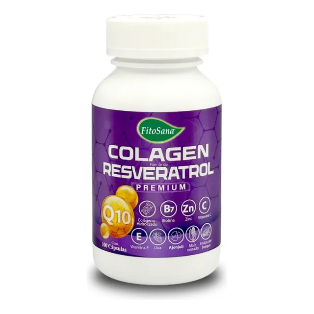 Colagen Resveratrol Q10 Fitosana Antioxidante 100 Capsulas