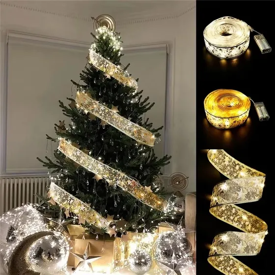 10m 100 Led Luces Cinta Luceo, Adornos Para Árbol De Navidad