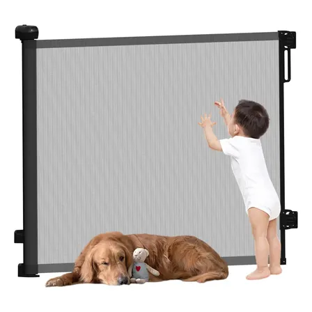 Portão Segurança Retrátil 1.80m Sem Furação Para Bebê E Pet Preto