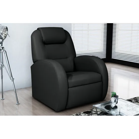 Poltrona Civic Com Encosto Reclinável Para Sala De Estar Do Papai Cor Preto