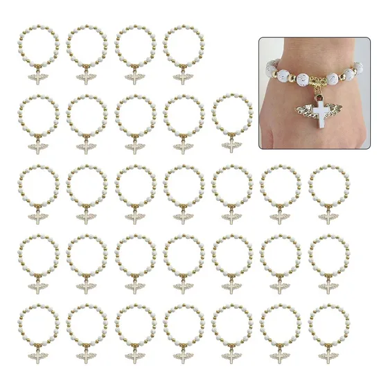 30pzs Recuerdos Para Bautizo Con Pulseras