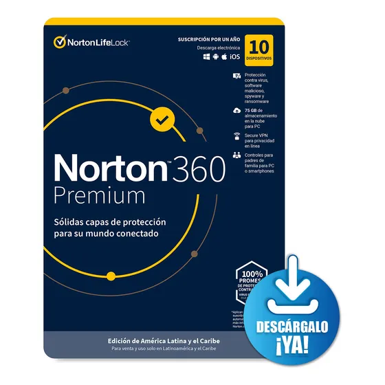 Antivirus Norton 360 Premium Licencia Anual - 10 Dispositivo