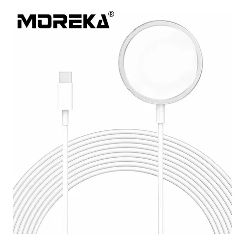 Moreka® Cargador Inalámbrico Magnetico Para iPhone Magsafe 15w Color Blanco