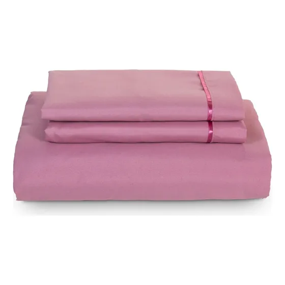 Jogo Lençol Roupa Cama Solteiro Fronha Fita Cetim 400 Fios