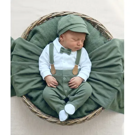 Saída De Maternidade Menino 100% Algodão Arthur Verde 0 A 3 Meses