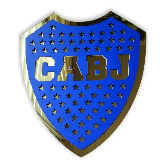 Cuadro Escudo Boca Juniors Acrílico Espejo Dorado 23 X 20 Cm