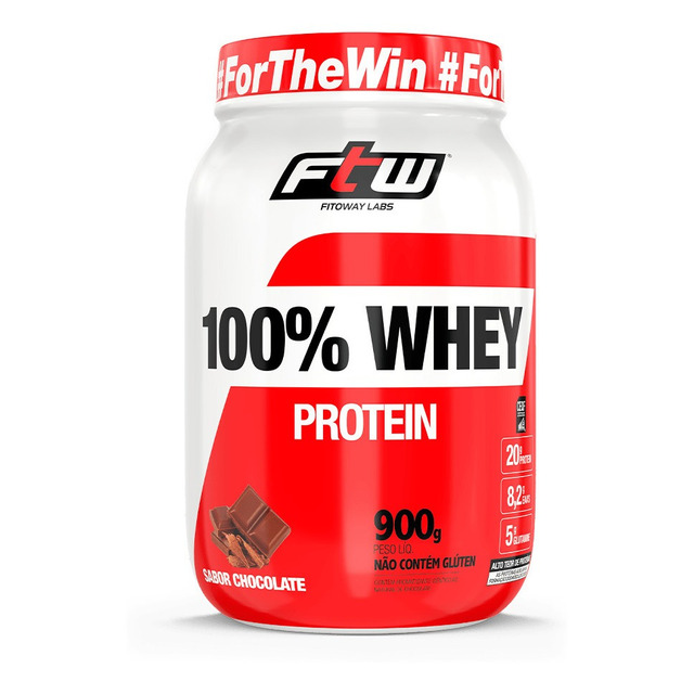 Whey Protein 100% Concentrado Pote 900g Sabor Chocolate - Ftw Whey Protein 100% Concentrado Pote 900g Sabor Chocolate - Ftw