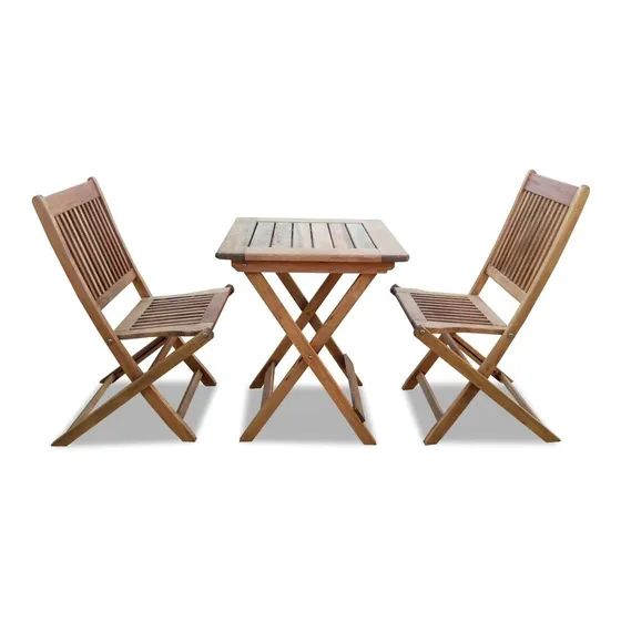 Mesa De Madera Plegable Bar Balcón 60x60 + 2 Silla Cordoba