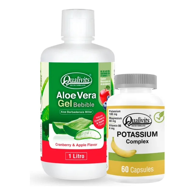 Potasio Complex + Aloe Vera Bebible - Qualivits Apto Vegano Sabor Manzana