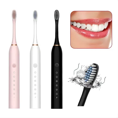Escova De Dentes Elétrica Sônica Recarregável Usb 4 Cabeça