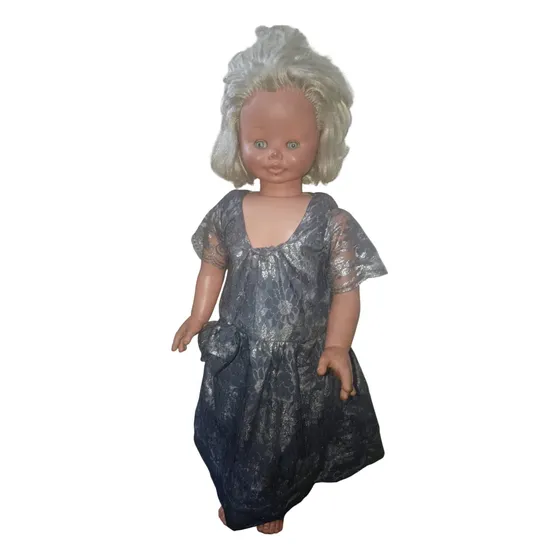 Elegante Vestido De Niña Talla 4-6 Años Color Plateado.