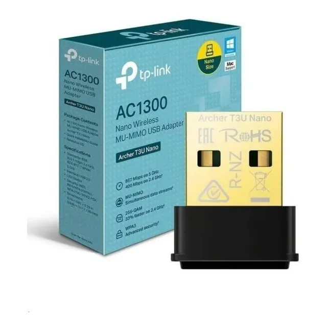 Adaptador Usb Inalambrico Wifi Tplink Archer T3u Nano Ac1300