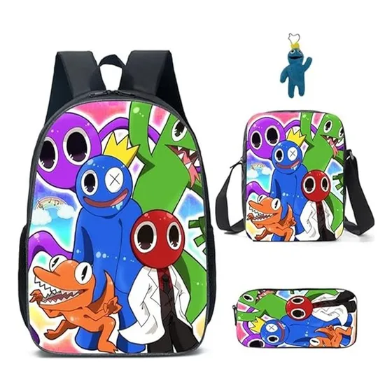 Bolso Escolar Rainbow Friends 3 Piezas