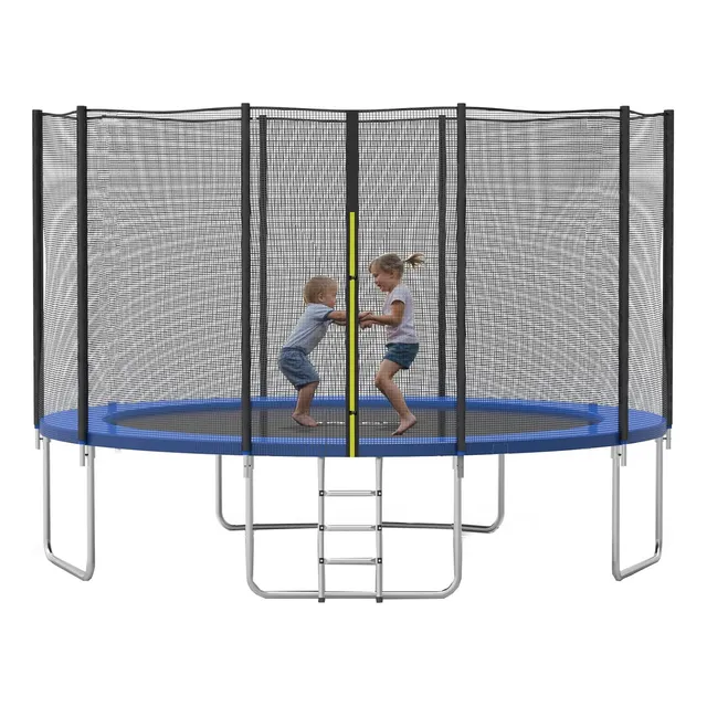 Trampolin Brincolin Vanlig® 12 Pies 3.65m Tumbling Brinca Lona De Salto Negro Cobertor De Resortes Azul