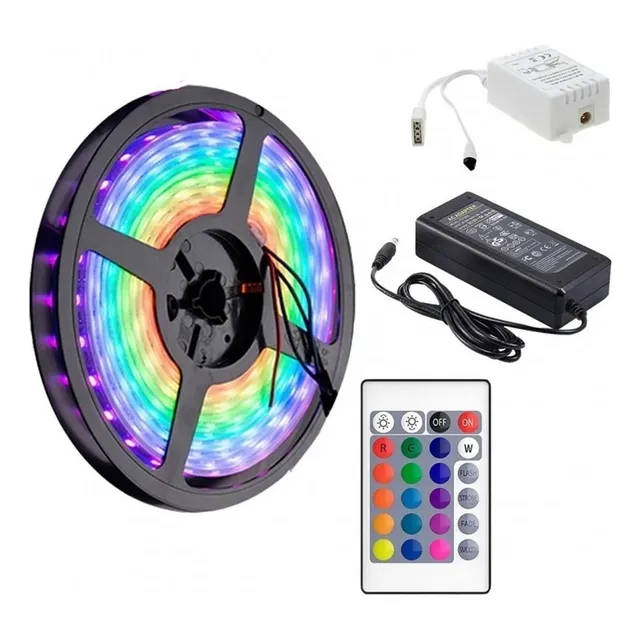 Cinta Led Multicolor Rgb Luz 5mts + Control Bluetooth