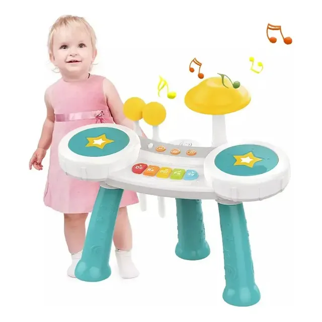 Set Instrumentos Juguete Didactico Bateria Piano Niños Luz