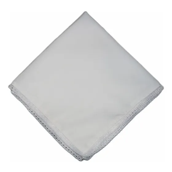 Pañuelo Primera Comunión Blanco 40 Cm X 40 Cm Con Encaje