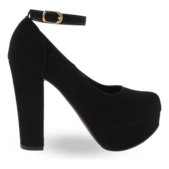 Sapato Boneca Meia Pata Salto Alto Grosso Feminino M22