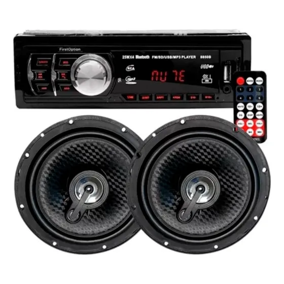 Mp3 Player + Falante 6 Polegada Som Automotivo Bluetooth Usb