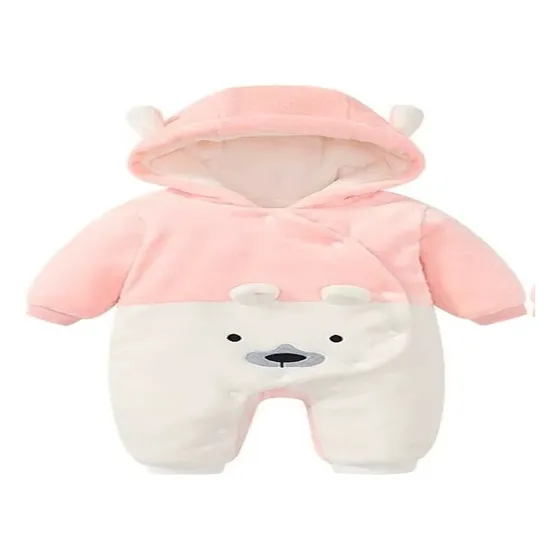 Enterito Osito Polar Algodón Suave Y Térmico Rosado Rosa Claro 6 Meses Osito