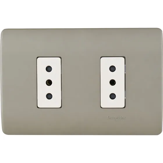 Enchufe Doble 2p+t 10a 250v Niquel/beige Emb Genesis