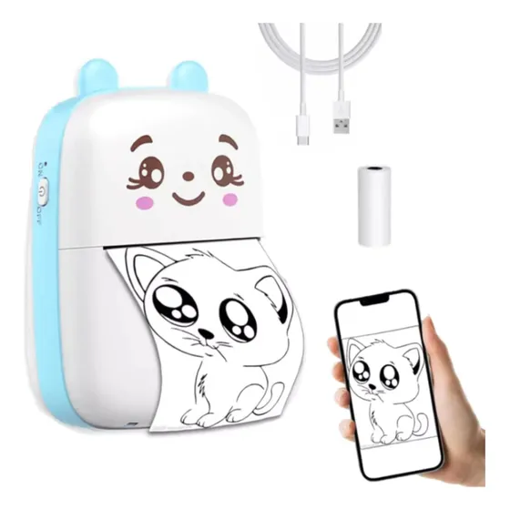 Mini Impresora Termica Portatil Bluetooth App Gato Recarga
