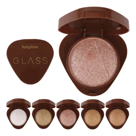 Iluminador Ruby Rose Baked Linha Glass Efeito Acetinado Tom Da Maquiagem Bh03