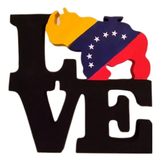 Love Con Mapa En Madera Recuerdo De Venezuela Souvenir