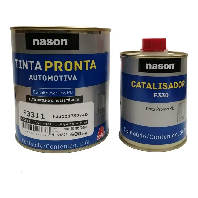 Kit 900ml Pintura Pu Automotriz Rojo Alpine + Catalizador