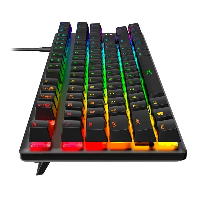 Teclado gamer HyperX Alloy QWERTY Red inglés US color negro con luz RGB