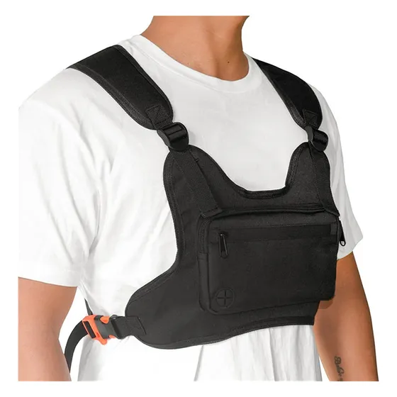 Riñoñera Deportiva Táctica Gadnic Para Hombre Chest Bag Color Negro Diseño De La Tela Liso