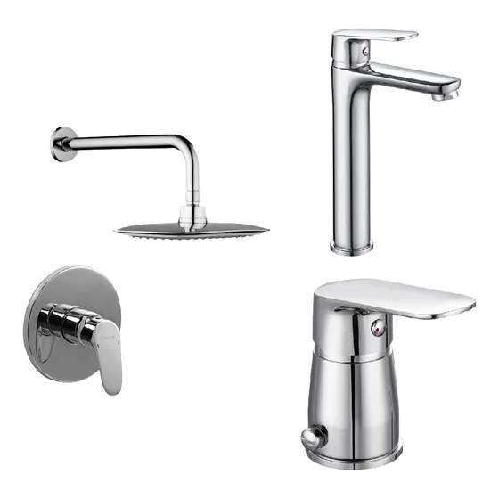 Combo De Grifería Oggi Piazza Lav Pico Alto Bidet Ducha Mono