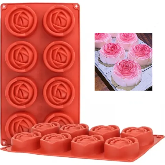 Molde De Silicon Rosas Cupcakes Gelatinas Jabones Reposteria