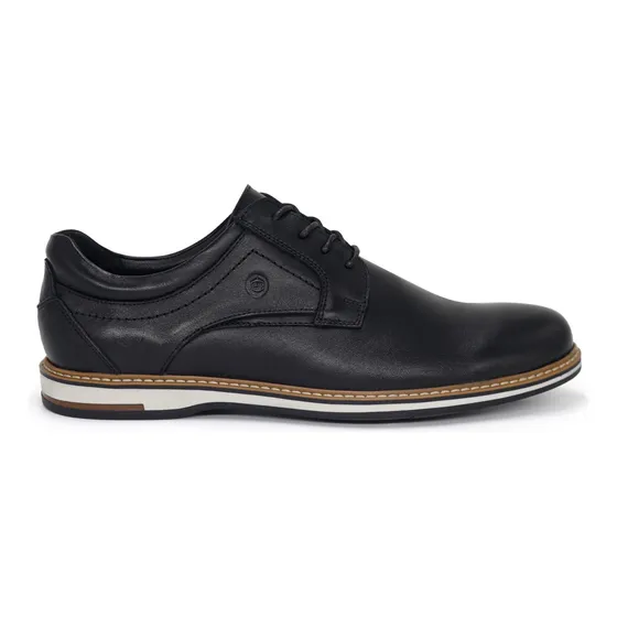 Zapatos Casuales De Cuero Hombre Conters Clq3-dr-18 Negro