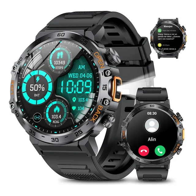 Reloj Inteligente Hombre Milita Smartwatch Linterna Deportes