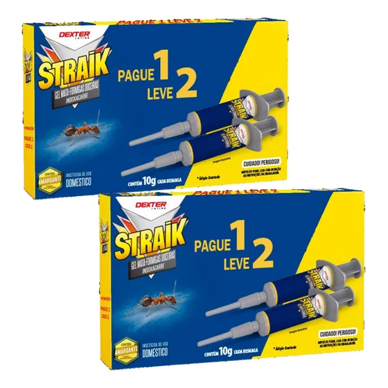 2 Kit Straik Gel Mata Formigas Seringa 10g Pague 1 Leve 2
