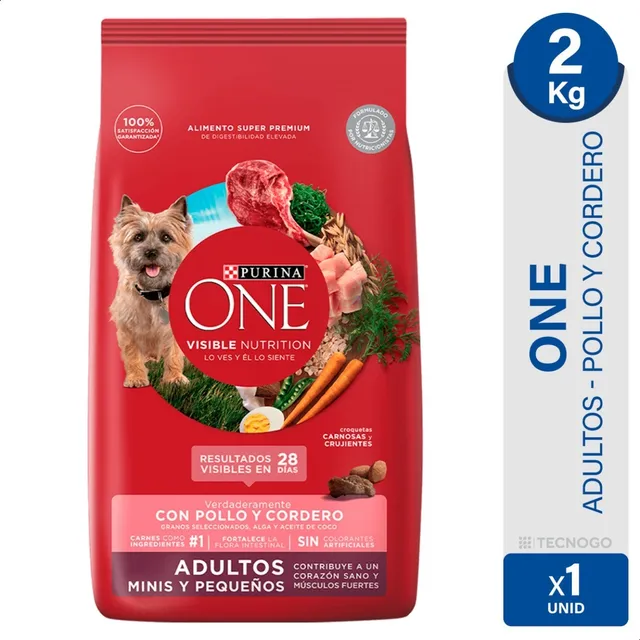 Alimento Perro Purina One Adulto Pequeños Pollo Cordero 2kg