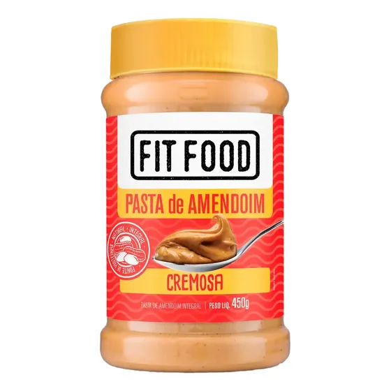 Pasta de Amendoim Cremosa Integral Pote 450g Fit Food
